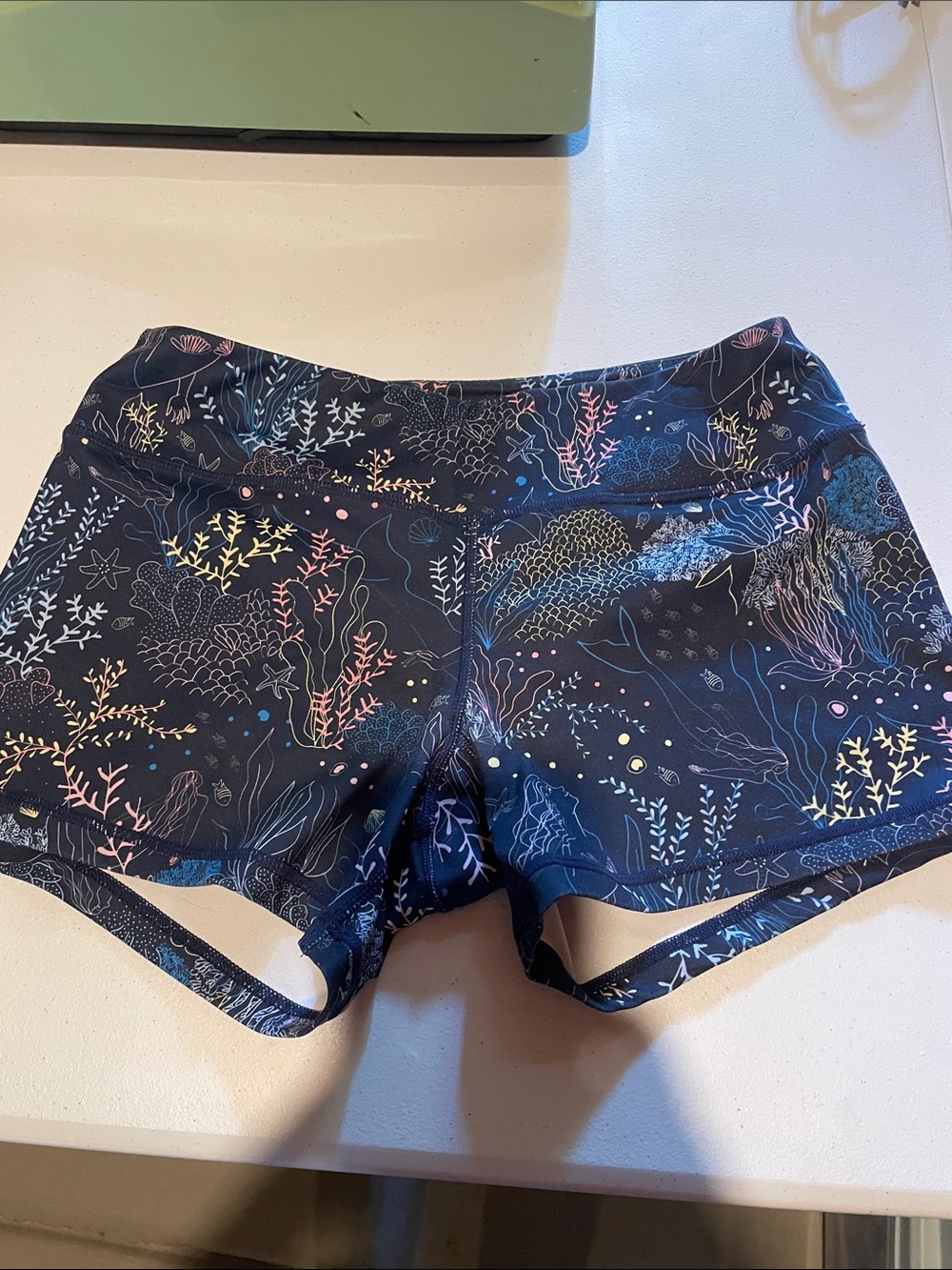 Women’s Navy Multicolor Printed Active Shorts